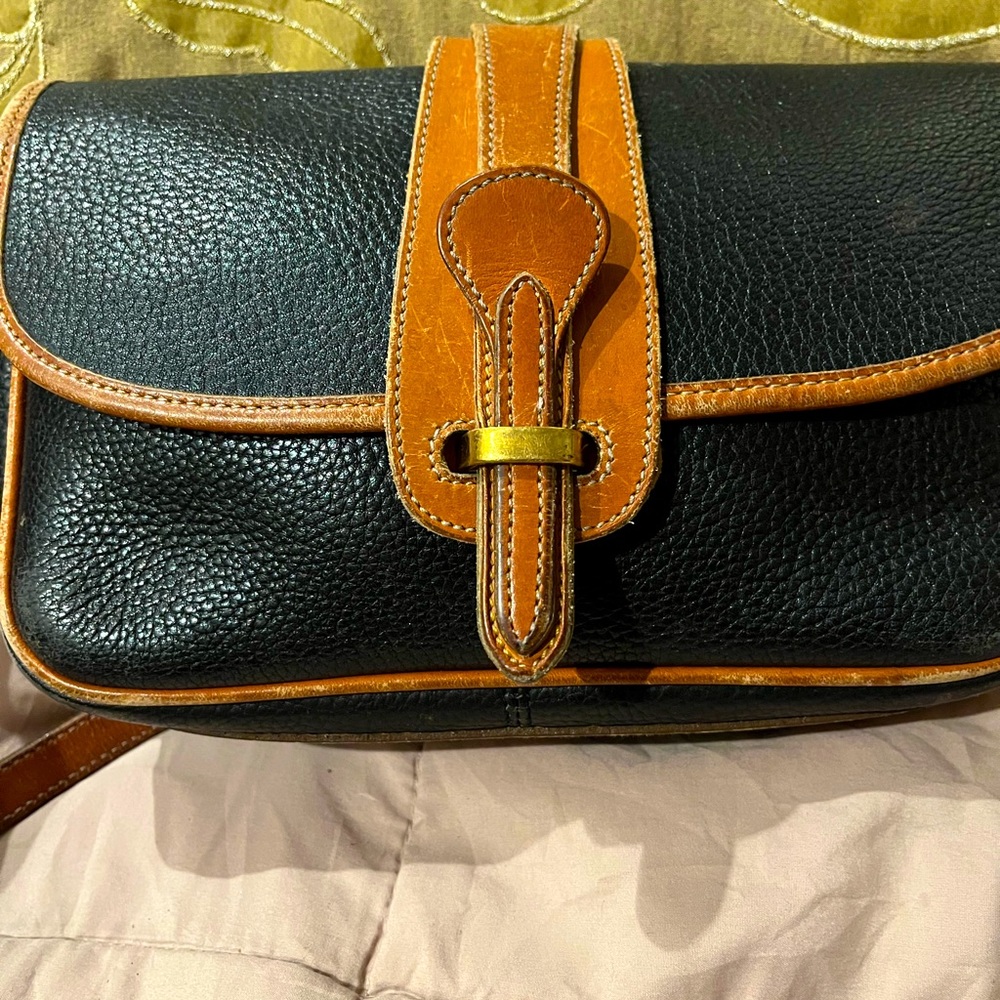 VNTG Dooney & Bourke crossbody bag black & brown leather original owner